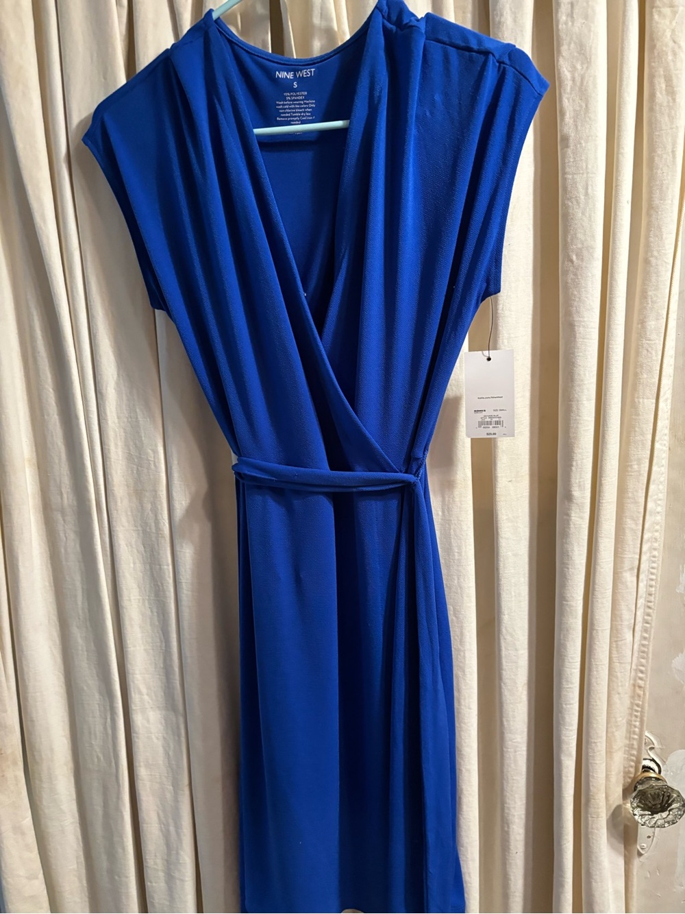 Nine West Cobalt Wrap Midi Dress